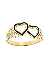 lovely yellow gold plumeria enamel ring